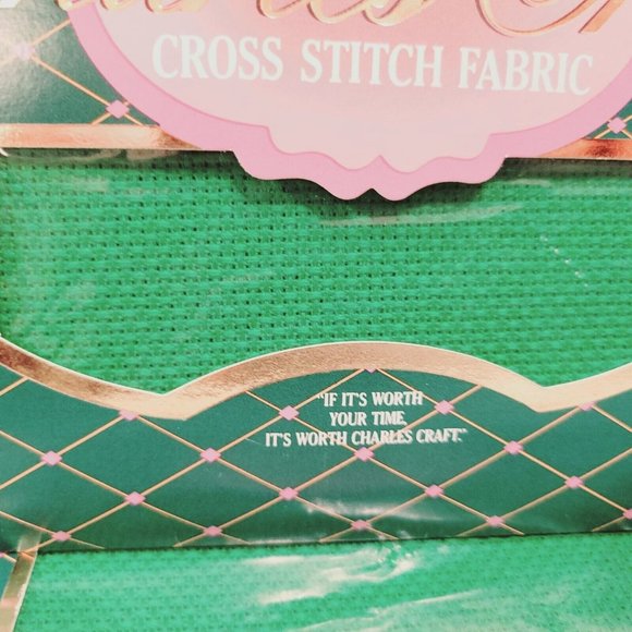 4 Charles Craft Cross Stitch Fabric Aida & Fiddlers 14 ct 2 Blue 2 Red Cotten - Picture 3 of 4